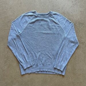 Banana Republic Sweater Mens Large Blue Raglan Crewneck Textured Knit Pullover